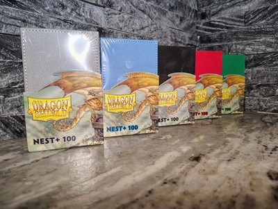 NEW DRAGON SHIELD NEST+ 100 LOT. RARE COLORS LIGHT GREY-BLUE-BLACK-RED-GREEN