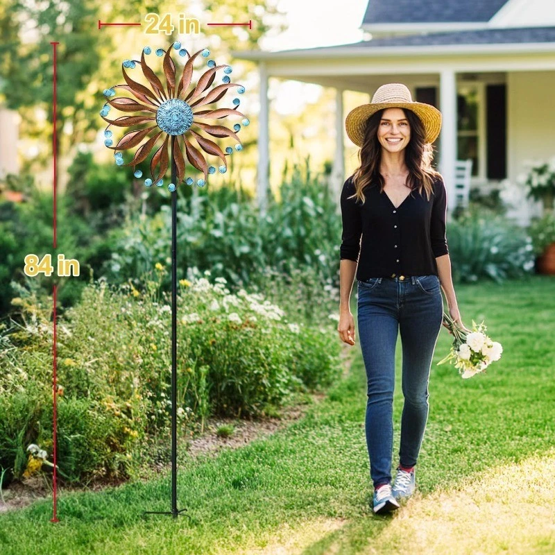 Metal Wind Spinner for Garden and Yard -Kinetic Wind Spinners Outdoor Large - Image 2 of 4