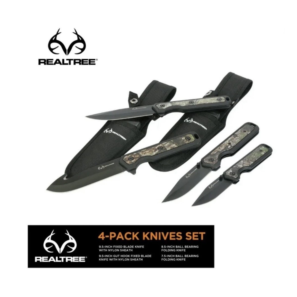 RealTree 4-Pack Camouflage Knife Set - Stainless Steel | eBay