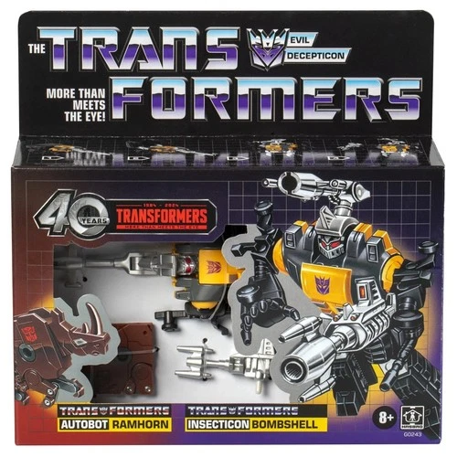 Transformers Toys Retro 40th Anniversary G1 Bombshell Toy & Ramhorn Toy 5”