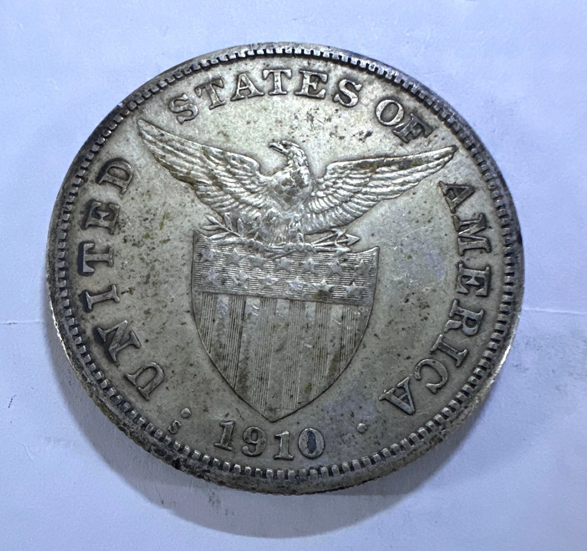 茶*壺様 1910年 米領　フィリピン 1ペソ 銀貨　外国 茶*壺様 1910年 米領 フィリピン 1ペソ 銀貨 外国 1910 Year U.S.