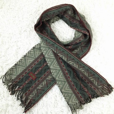 Kenzo Large Stole Muffler Green Geometric Pattern Limited Edition Men's accessor
