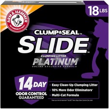 ARM  HAMMER Slide Platinum Easy Clean Up Clumping Cat Litter 18 lbs 24/7 Odor
