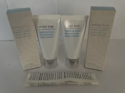 LOT OF 2 TUBES MARY KAY TRIPLE-ACTION DÉCOLLETÉ & HAND COMPLEX MOISTURIZER SATIN