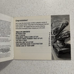 Nintendo NES Instruction Manual Cyber Stadium Series Base Wars 1991