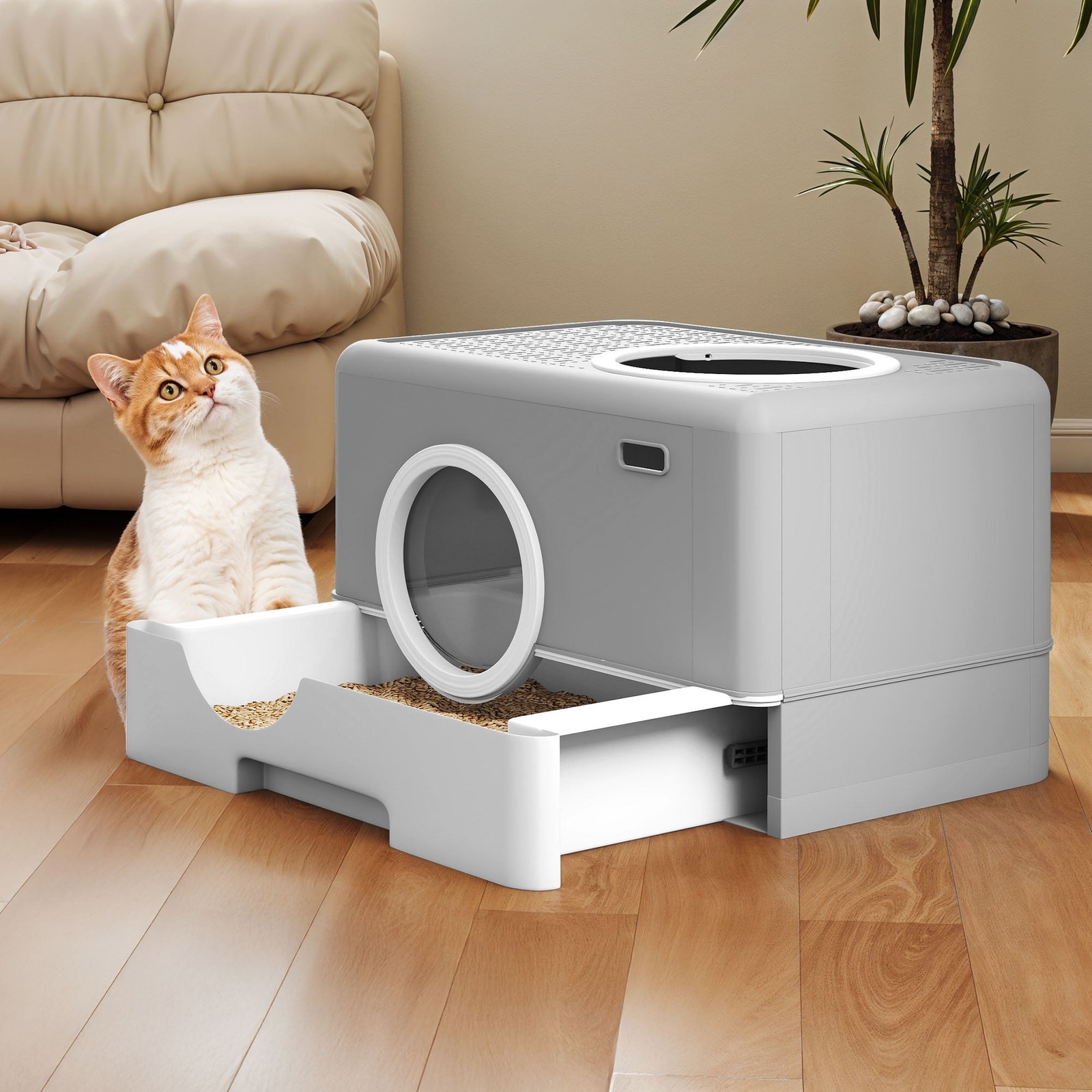 With Lid Drawer Type Easy To Clean,gray