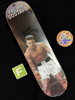 RARE SIGNED Felipe Gustavo Muhammad Ali Plan B Skateboard Deck AUTOGRAPHED