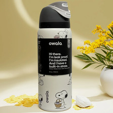 Snoopy Owala 32oz Black White Water Bottle Stainless Steel Exclusive Edition NEW