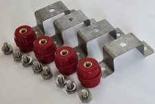 Lot (4) UL-Recognized 40mm x 40mm M10 Busbar Insulators + Brackets