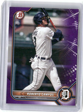 2022 Bowman Draft Paper Base Purple #BD-39 Roberto Campos 115/250 Detroit Tigers