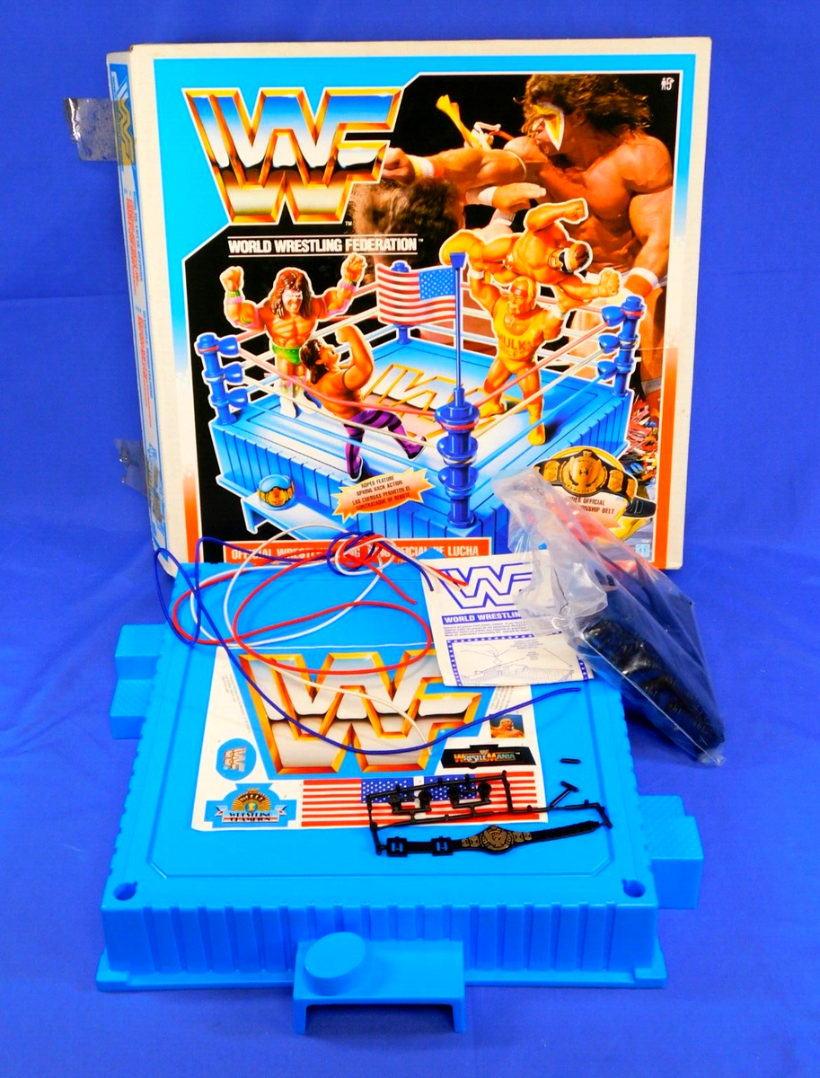 WWF WWE HASBRO RING UNUSED WITH BOX 1991 UK EDITION WITH WWF WWE HASBRO RING UNUSED WITH BOX 1991 UK EDITION WITH