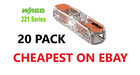 WAGO 221-2411 Slim Inline Reusable Electrical Wire Cable Connectors Compact 20PK