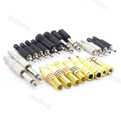 6.3mm to 3.5mm Male Female plug Jack Audio Adapter RCA Headphone adaptor 7H
