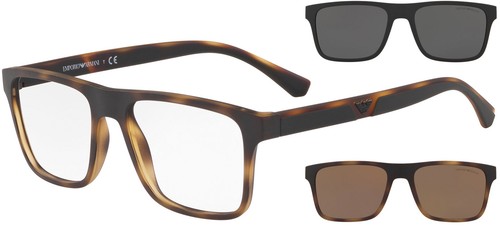 Occhiali da Sole Emporio Armani EA 4115 Havana/Clear + Clip-On 54 uomo |  eBay