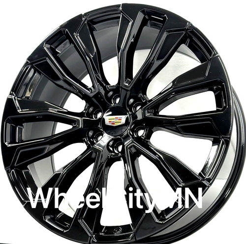 24" Gloss Black OE Replica 14025 wheels fits 2023 Cadillac Escalade Sport 6x5.5 - Picture 4 of 8