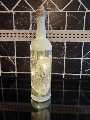Light Up Decoupage Valentine Flasche 