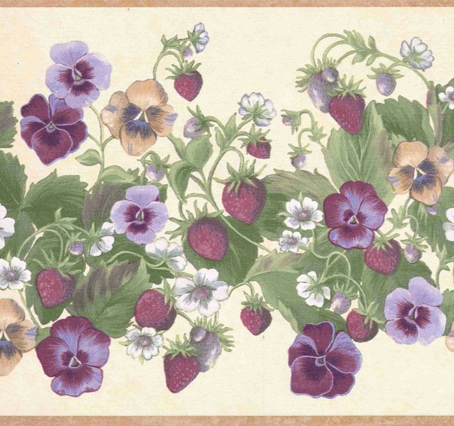 MORNING GLORY LEAVES FLORAL WALLPAPER BORDER 12775 eBay