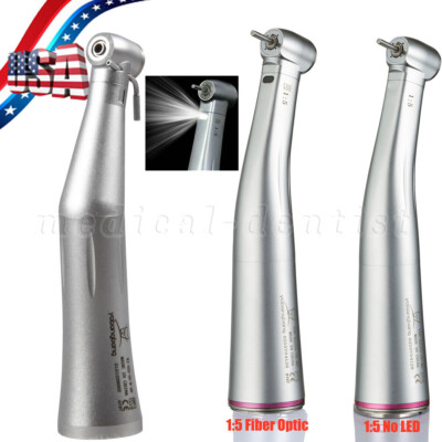 Dental 20:1/1:5 LED Fiber Optic Contra Angle Low Speed handpiece fit NSK Motor