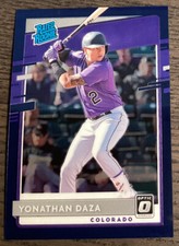 2020 Panini Optic Yonathan Daza #77 Rated Rookie FOTL Pandora Blue /99 #3062