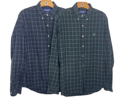 Ralph Lauren Golf Mens Long Sleeve Shirts Black Button Up 2 Dress Shirts  Large | eBay