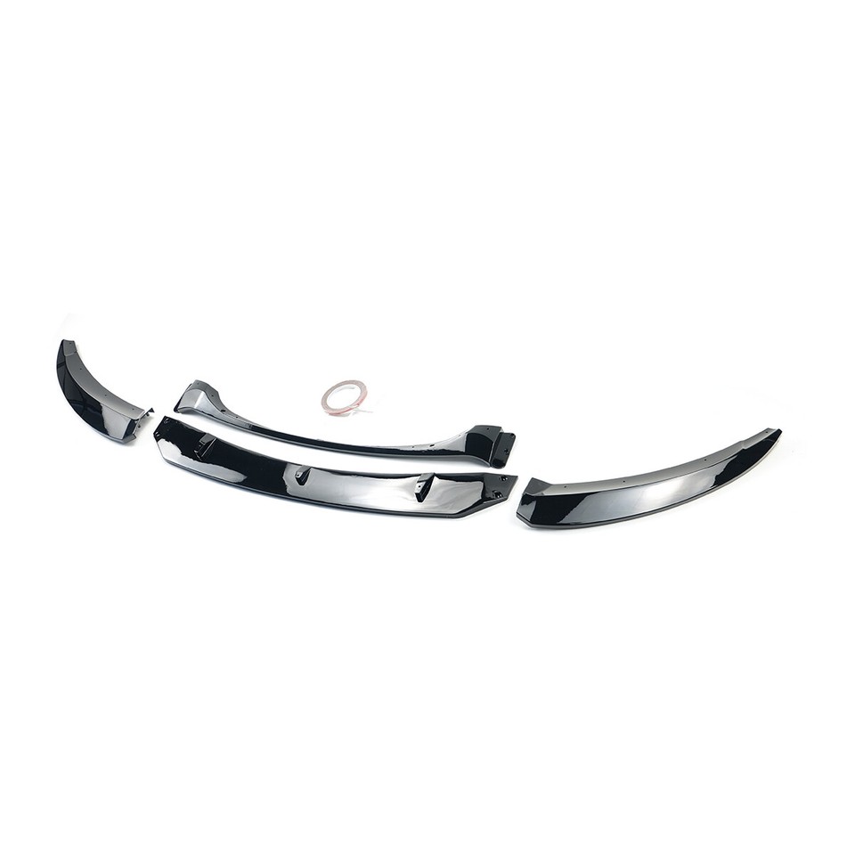 Glossy Black Front Bumper Lip Splitter Kit For BMW E82 128i / 135i M Sport 2007-2013 – 3-Piece Set