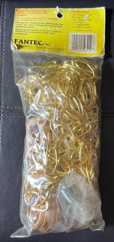 NEW VTG Fantec Universal Swag Kit Ceiling Fan Lighting Fixture Bright Brass Boho - Picture 2 of 5
