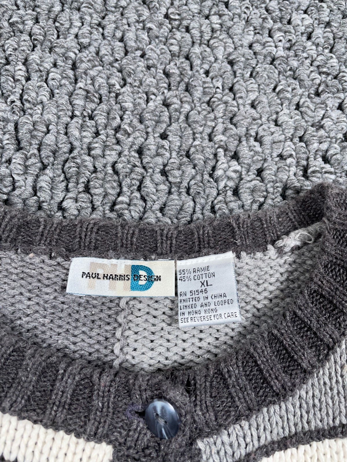 Patchwork Snowflake Pattern Cardigan Women's XL R… - image 3