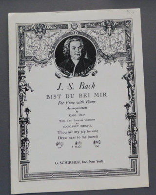 J S Bach - Bist Du Bei Mir / Thou Art My Joy - 1943 sheet music for Medium voice