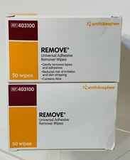 2 BOXES REMOVE UNIVERSAL ADHESIVE REMOVER WIPES #403100 Exp. 2025
