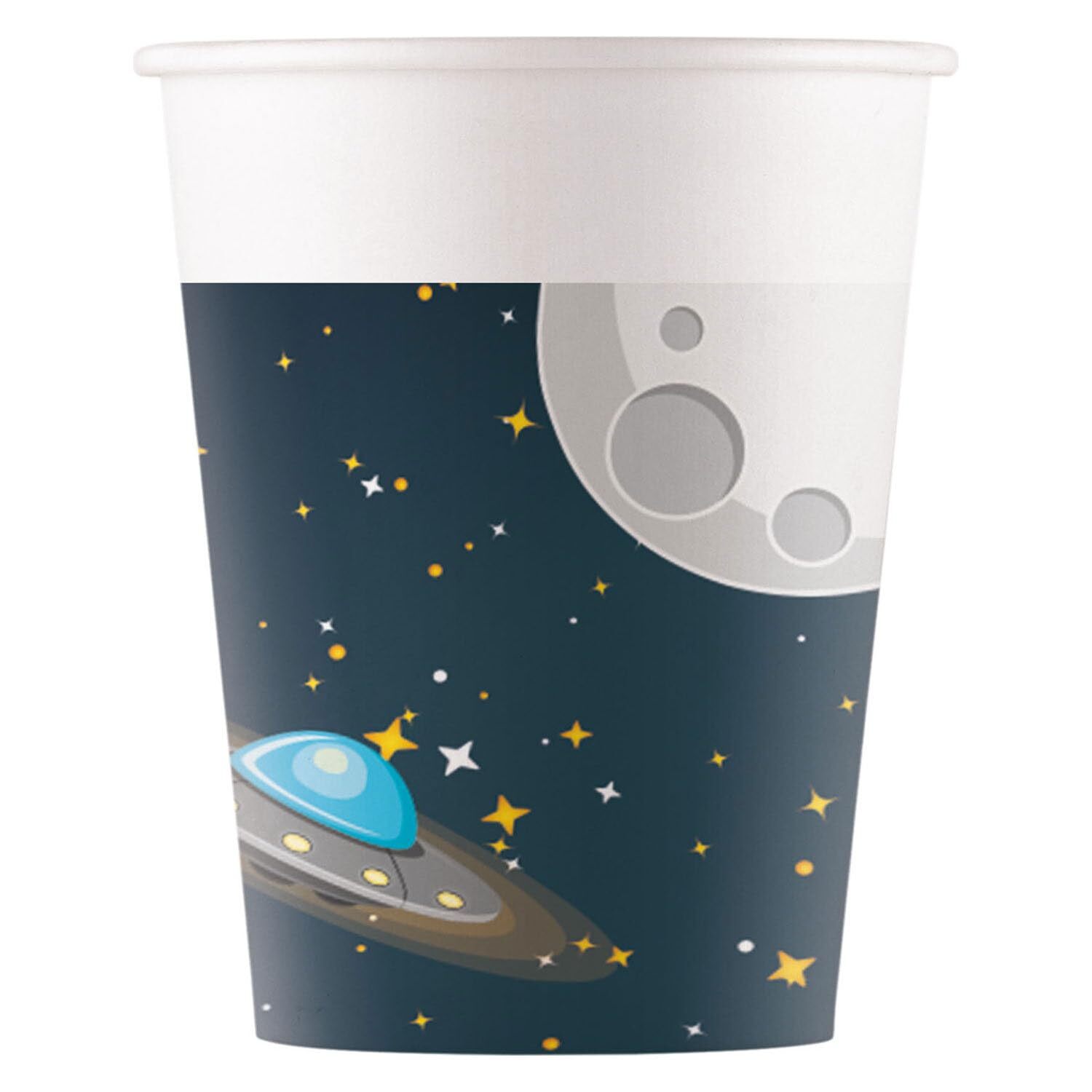 Procos 93735 FSC Planets Astronaut Rocket Space Party Paper Cups (200ml), 8 Piec