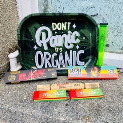 Rolltablett-Set keine Panik seine organischen rohen Rollpapiere Rollmatte Spitzen