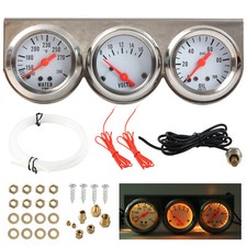 3 In 1 Triple Car Gauge Kit 52mm Oil Pressure Water Temp Gauge Voltage Voltmeter