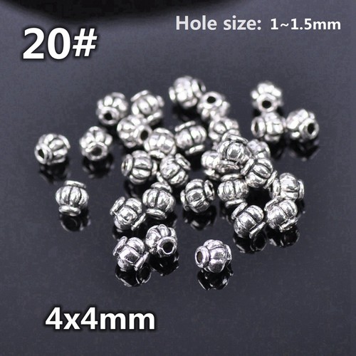 50pcs Tibetan Silver Color Metal Alloy Loose Spacer Beads Lot For Jewelry Making - Bild 30 von 59