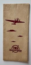 Vintage ca 1950s TWA Stiff Paper Folder The Transcontinental Airline illustrated