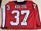 Olaf OLIE Kolzig auto Autographed Custom Hockey Jersey JSA size XL
