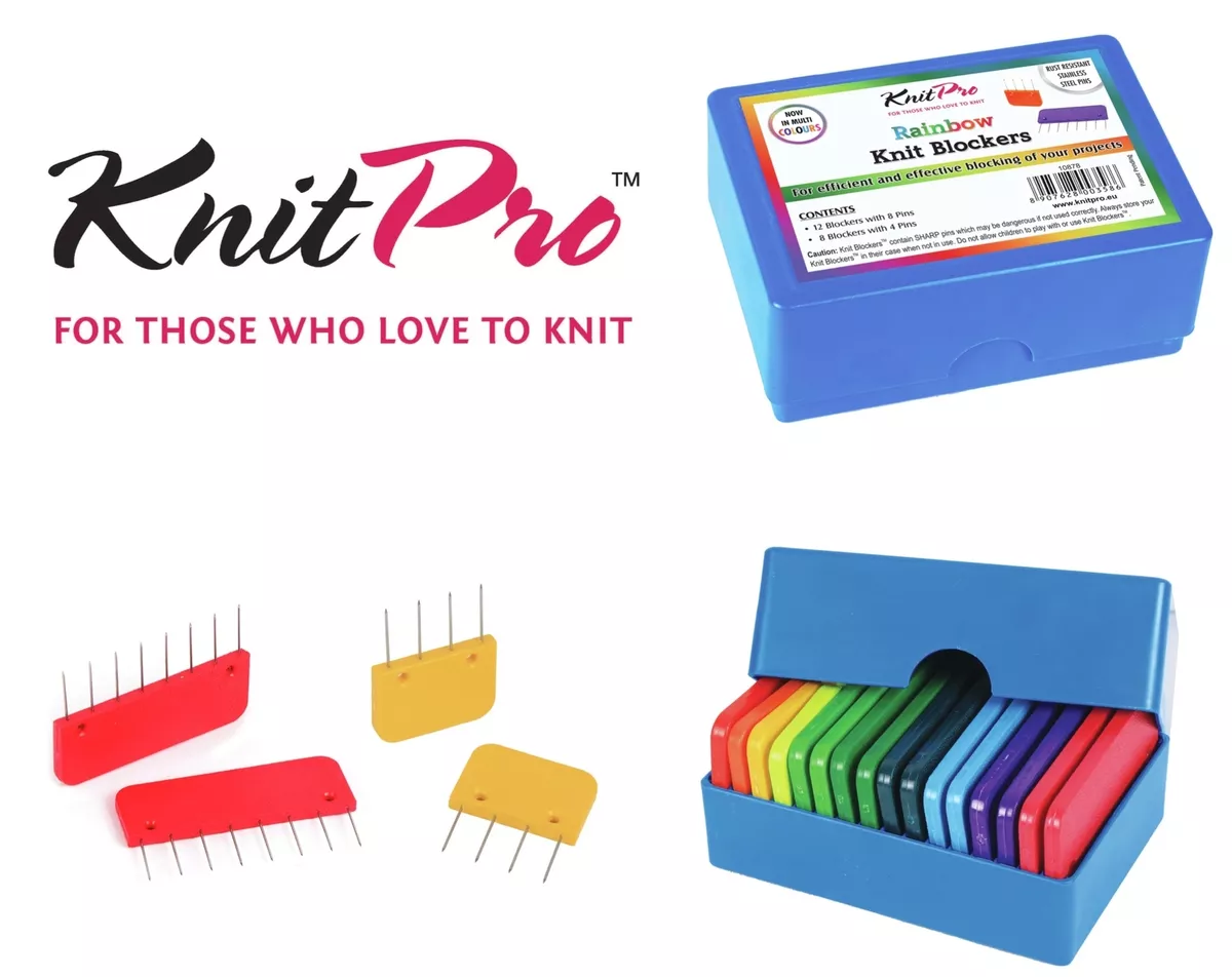 KnitPro Rainbow Knit Blockers (Pack of 20) Block Knitting Multi Coloured  10878