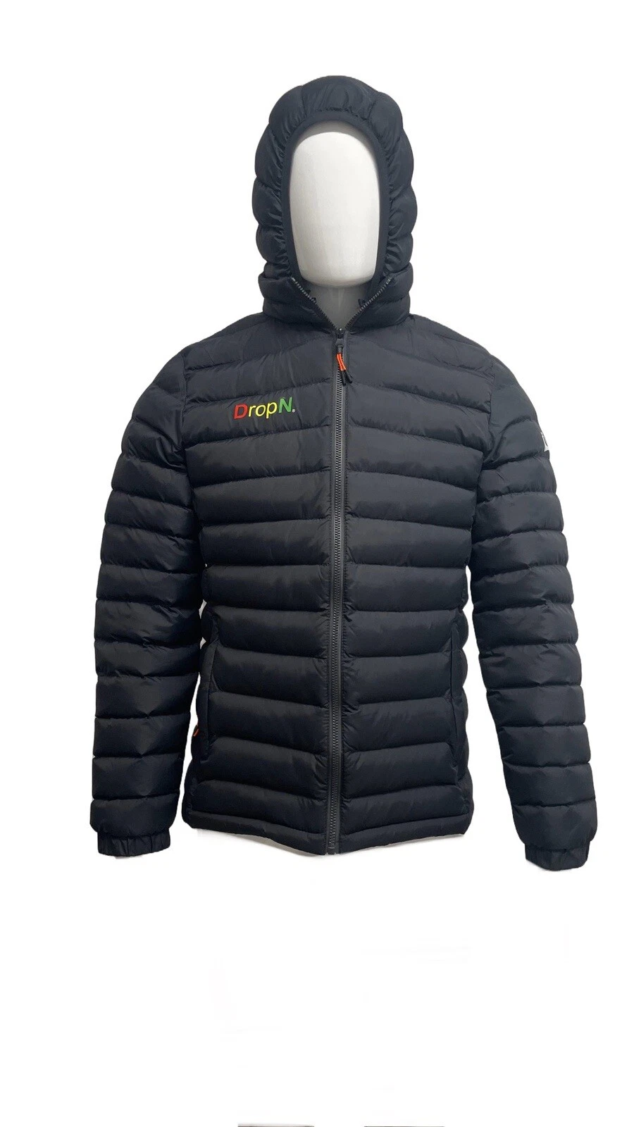DropN Black Down Puffy Waterproof Jacket Large