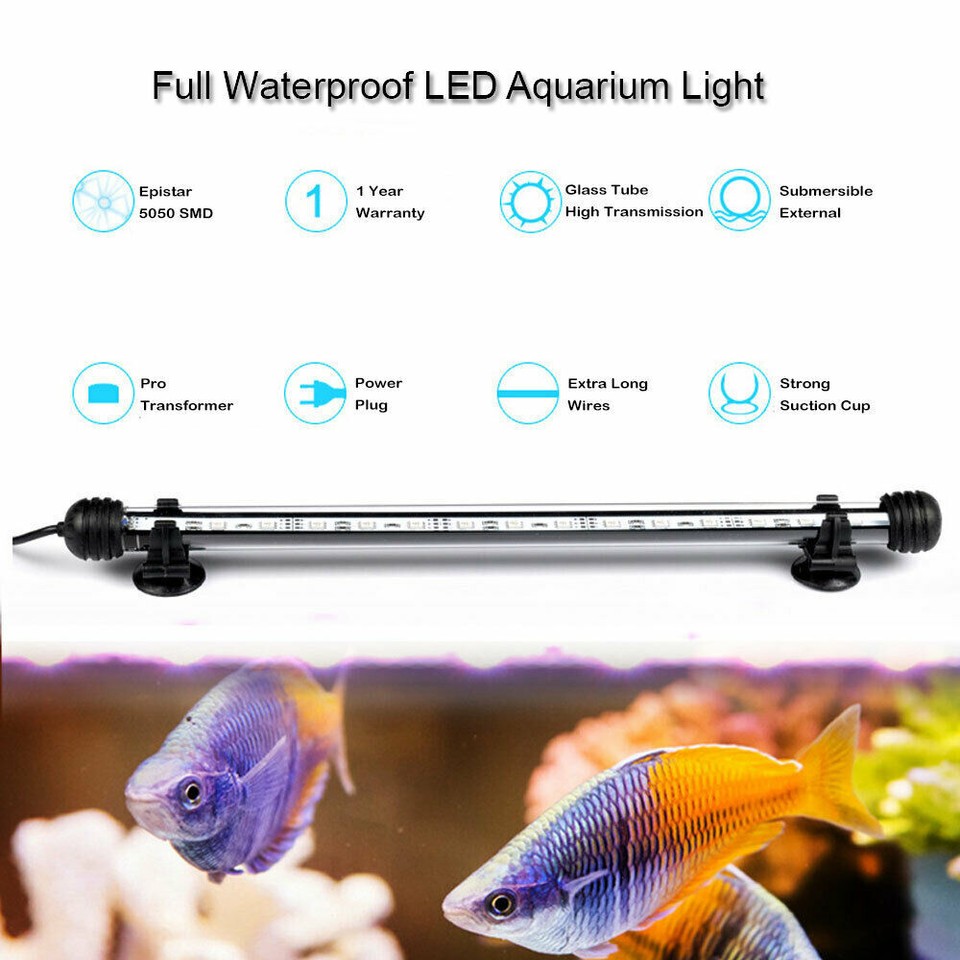 LED Aquarium Fish Tank Light Bar Submersible Waterproof Lamp Lights
