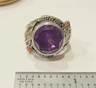 Vintage Handmade Sterling Silver Alexandrite Color Change Leaf Whimsical Ring