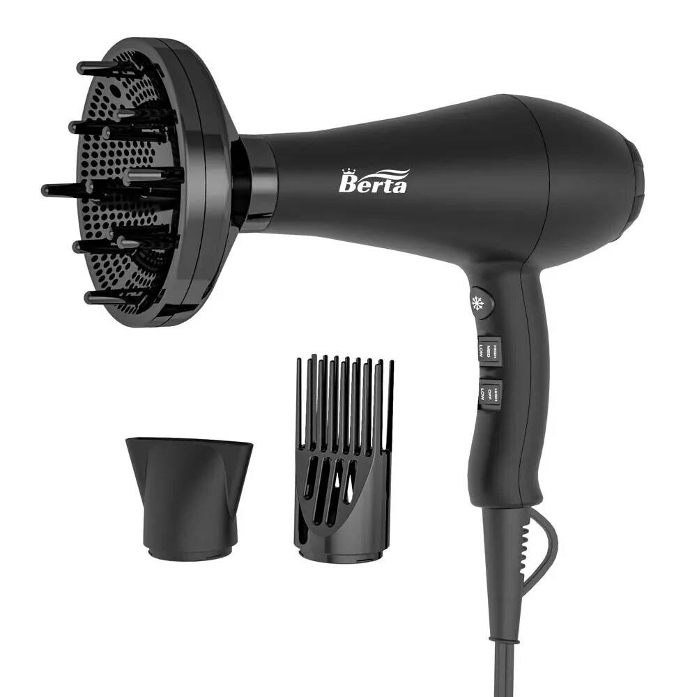 BERTA Blow Dryer Berta Salon Professional Negative Ionic 1875W High-Power  Hair D