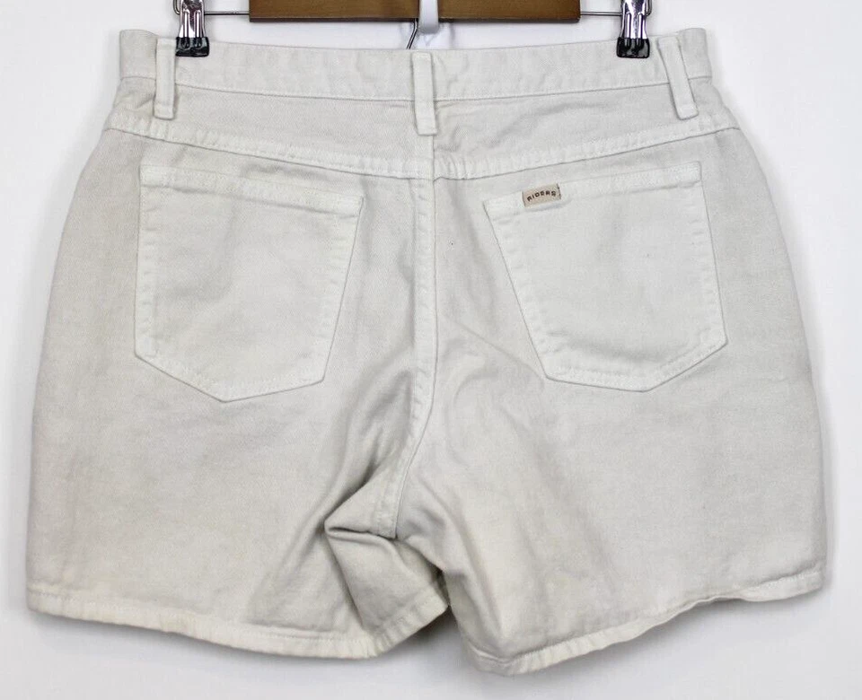 Pantalones cortos para mujer RIDERS talla 14M novio cremallera bolsillos delanteros traseros crema Foto 2 de 4