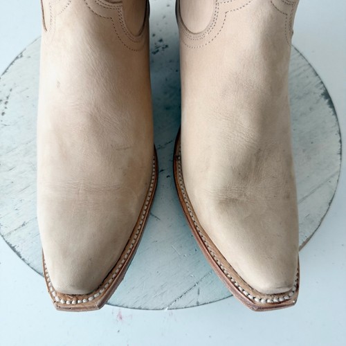 Lane EMMA JANE Womens Cowboy Boots 9 Bone Leather Western Cowgirl Mid Calf Tall - Picture 7 of 13