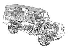 A3 Land Rover Series I Cutaway Drawing Wall Poster Art Picture Print