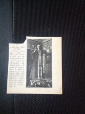 f1h Ephemera 1890s Picture Victoria Maitland Record Card Tower Hyde Park