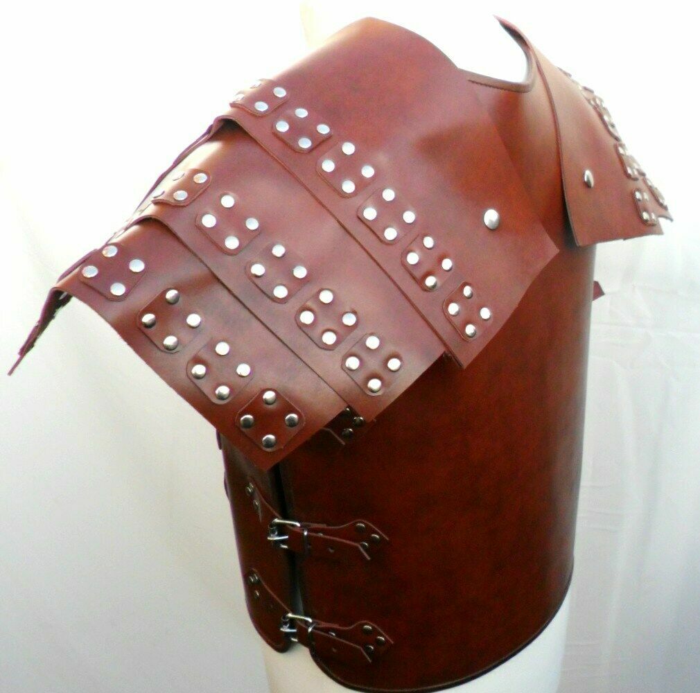 Mens Brown Genuine Leather Samurai Roman Gladiator Armour image 2