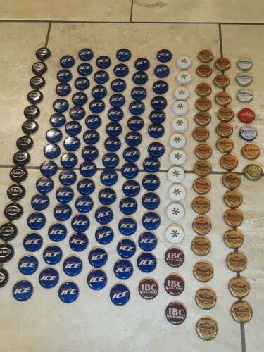 Assorted Lot Of 144 Bottle Caps, Soda, Beer, No Dents, Bud Ice Blue, Gold - Picture 1 of 6