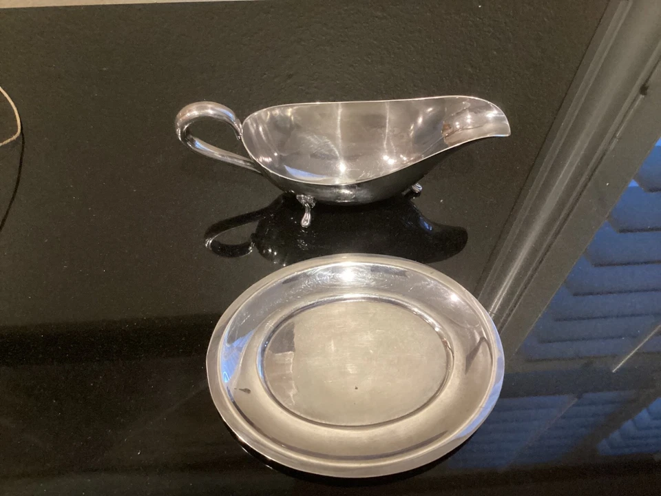 Barco y placa vintage Rogers & Son 1881 tono plata Gravy Foto 4 de 4