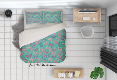3D Butterfly Colorful Pattern Quilt Cover Set Bedding Sets Pillowcases 64
