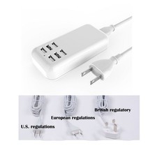 6x USB Multi Ports Adapter Travel Wall AC Charger with EU Plug Adapter
