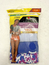 FRUIT OF THE LOOM SIGNATURE COTTON 6 Pairs Low Rise Briefs Panty Women Sz 6 / M